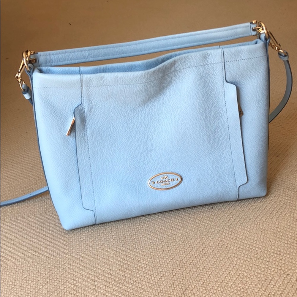 Coach Pebble Leather Scout Hobo Handbag - Picture 6 of 8